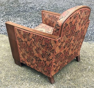Paire d'élégants Fauteuils Art Deco En Acajou Circa 1930