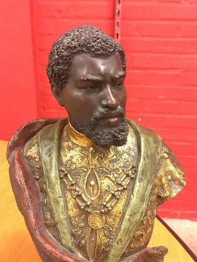 Goldscheider, "Otello", busto in terracotta, firmato circa 1900