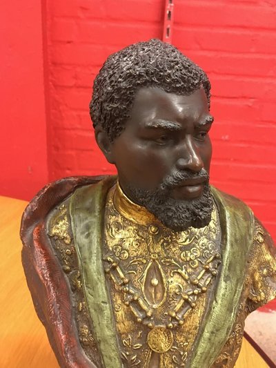 Goldscheider, "Otello", busto in terracotta, firmato circa 1900