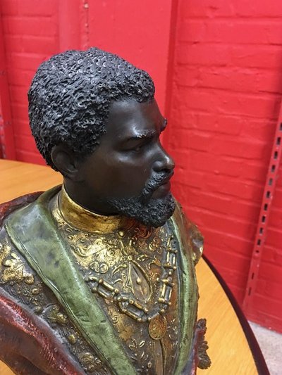 Goldscheider, "Otello", busto in terracotta, firmato circa 1900