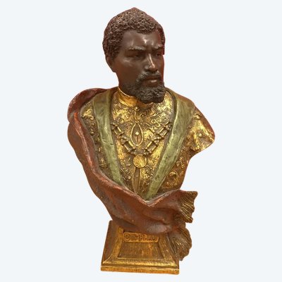 Goldscheider, "Otello", busto in terracotta, firmato circa 1900