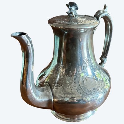 Théière ancienne en argent de Sheffield, fin du XIXe siècle, marquée sur le dessous, 22x24cm