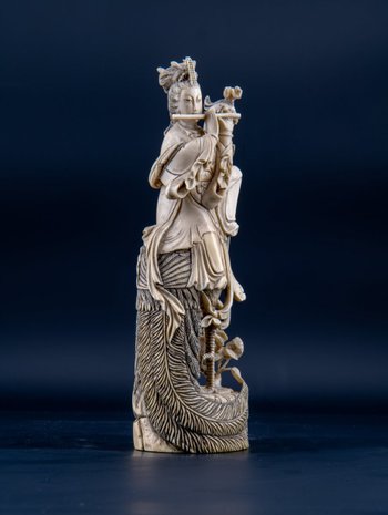Paire D’okimono En Ivoire Figurant Guanyin, Chine XIXe Siècle