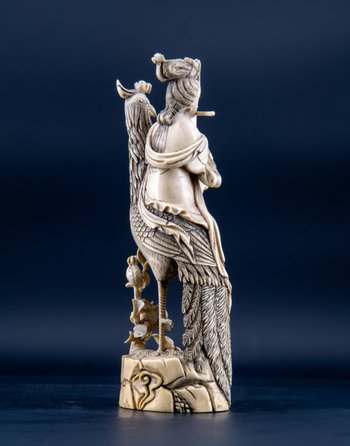 Paire D’okimono En Ivoire Figurant Guanyin, Chine XIXe Siècle