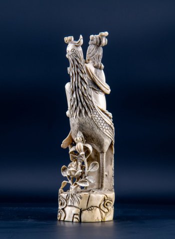 Paire D’okimono En Ivoire Figurant Guanyin, Chine XIXe Siècle