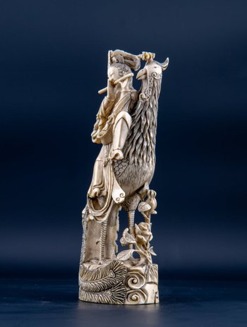 Paire D’okimono En Ivoire Figurant Guanyin, Chine XIXe Siècle