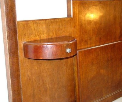 Jules Leleu, letto in stile Art Déco in mogano, circa 1927, referenziato,