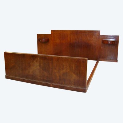 Jules Leleu, letto in stile Art Déco in mogano, circa 1927, referenziato,