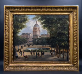 Öl Auf Leinwand "Blick Auf Das Pantheon", 19. Jahrhundert