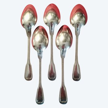 Suite of small spoons Filet in silver plated metal