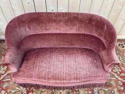 Sofa - Crapaud bench Napoleon III Pink Velvet time