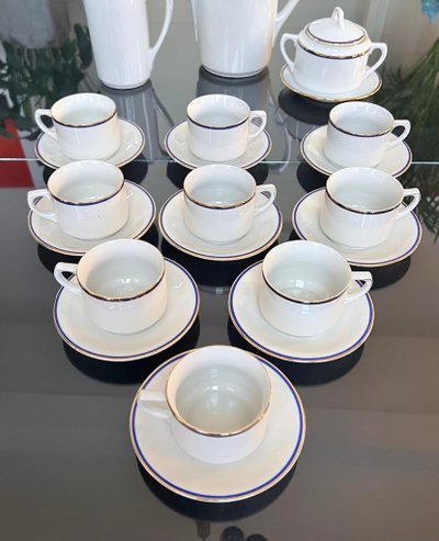 Tea Coffee Set Porcelain Breakfast Cups - Jug Sugar Bowl Creamer - Vintage