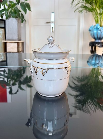 Old Paris Porcelain Sugar Bowl - Tea Coffee