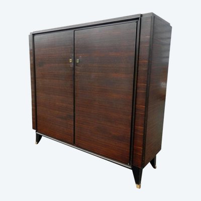 Palisanderschrank, Art Deco Periode, im Stil von Jules Leleu, um 1930