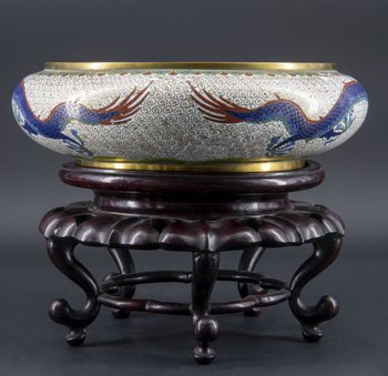 Coppa Cloisonné Cinese, Fine XIX Secolo