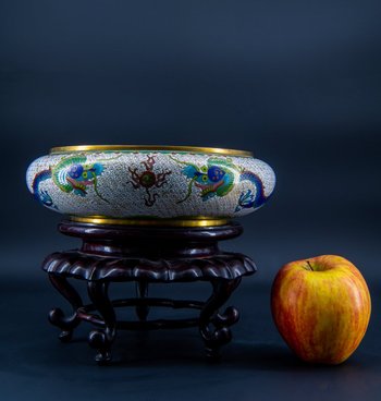 Coppa Cloisonné Cinese, Fine XIX Secolo