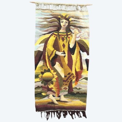 Art Deco Wandteppich Aus Wolle, Circa 1930/1950