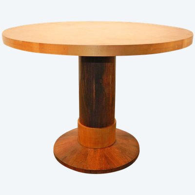 Gueridon Art Déco, circa 1930, impiallacciatura in palissandro e impiallacciatura in sicomoro