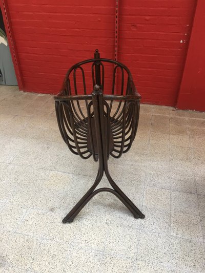 Große Jugendstil-Wiege aus gebogenem Holz, Thonet zugeschrieben, um 1900