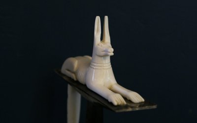 Statue of Anubis, Art Deco, ivory