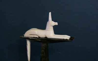 Statue of Anubis, Art Deco, ivory
