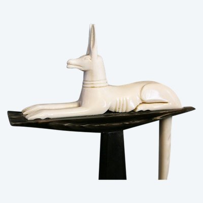 Statue of Anubis, Art Deco, ivory