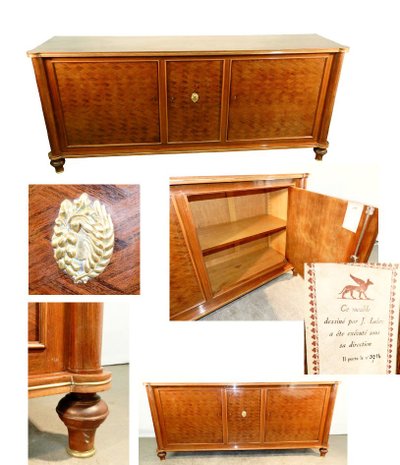 Jules Leleu. Art Deco Rosewood Veneer Sideboard