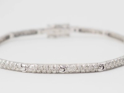 Bracciale River in oro bianco e diamanti 1,10 carati
