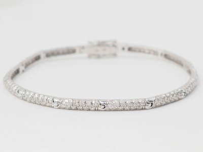 Bracciale River in oro bianco e diamanti 1,10 carati