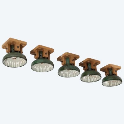 Guillerme Et Chambron , and Boleslav DANIKOWSKI Exceptional Series Of 5 Ceiling Lights