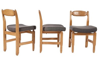 Guillerme Et Chambron , Suite De 6 Chaises "lorraine". , Edition Votre Maison, Circa 1970