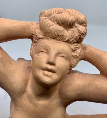 Scultura in terracotta, donna nuda firmata Galle Paris