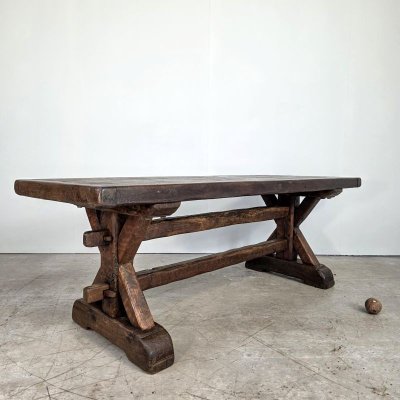 Large 19th century oak table from an inn