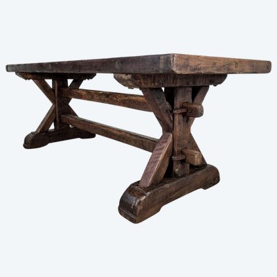Large 19th century oak table from an inn