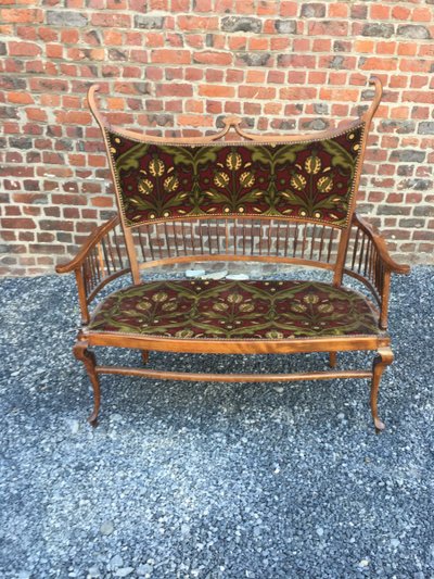 Salon Art Nouveau Composé De 6 Sièges, Circa 1900, Dans Son Jus