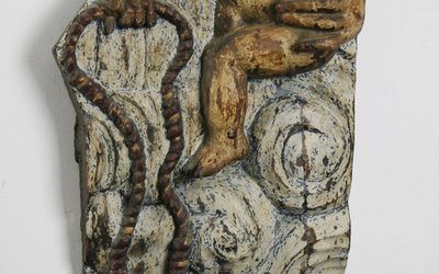 Bas Relief In Polychrome Wood, XVIIth Century