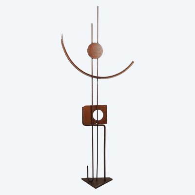 Guylaine Guy (1929) Faux Et Usage De Faux.  Assemblage De Métaux.  Hauteur 154 Cm.