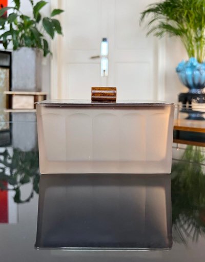 Biscottiera Art Déco - Biscottiera in vetro montata su vassoio