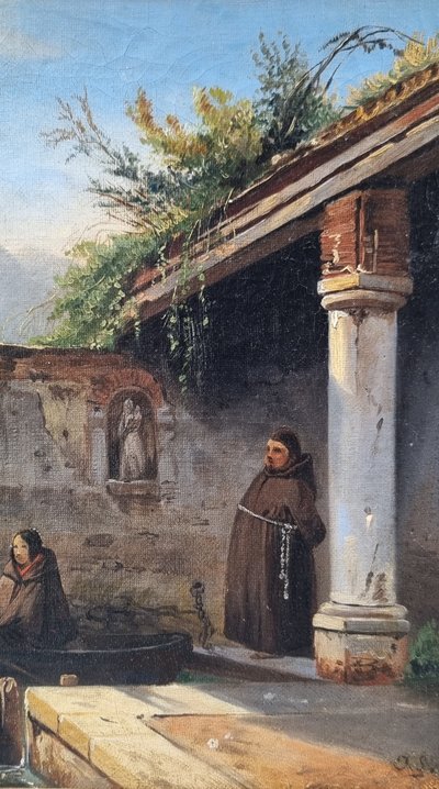 Jules SANSON - L'arrivo della fanciulla al monastero sulle rive del lago di Como