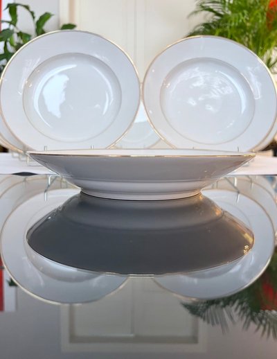 10 piatti fondi in porcellana di Limoges - Jean Pouyat - Servizio da tavola