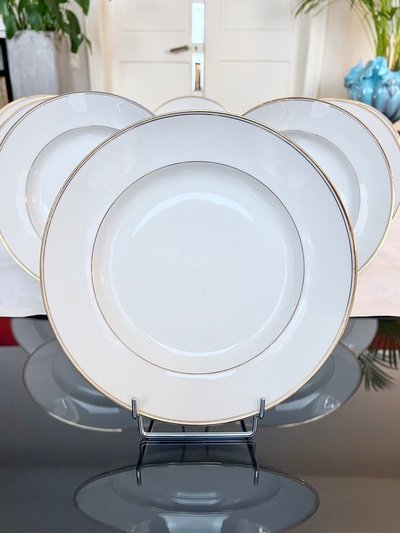 10 piatti fondi in porcellana di Limoges - Jean Pouyat - Servizio da tavola