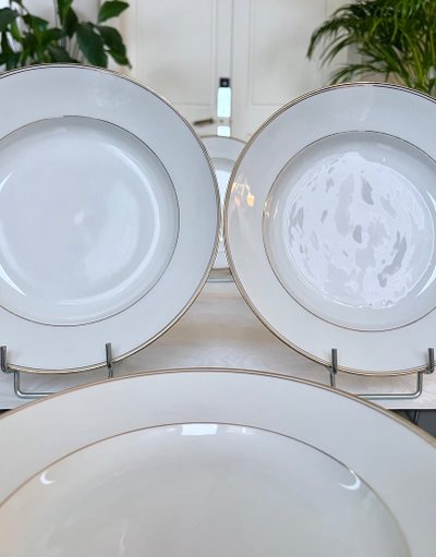10 piatti fondi in porcellana di Limoges - Jean Pouyat - Servizio da tavola