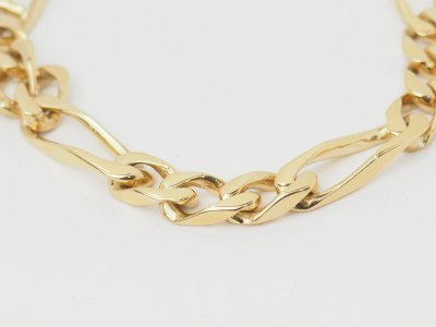 Bracciale vintage con catena figurata alternata 1/3 in oro giallo