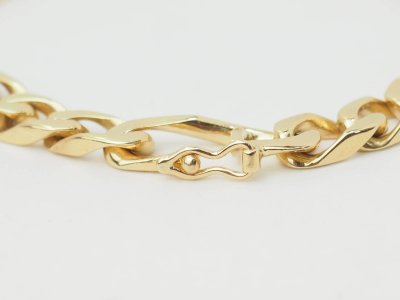 Bracciale vintage con catena figurata alternata 1/3 in oro giallo