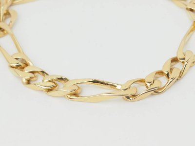 Bracciale vintage con catena figurata alternata 1/3 in oro giallo