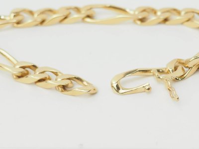Bracciale vintage con catena figurata alternata 1/3 in oro giallo