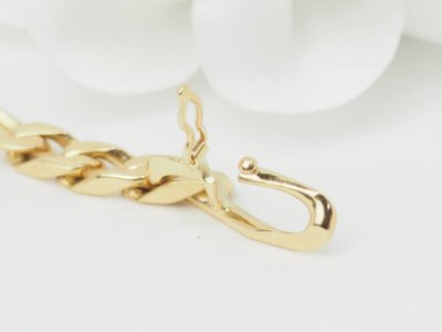 Bracciale vintage con catena figurata alternata 1/3 in oro giallo