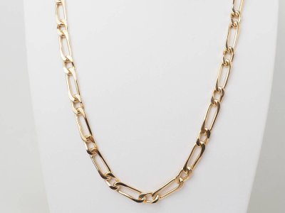 Collana a catena figurata alternata in oro giallo