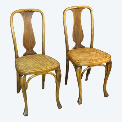 2 Chaises Kohn N°529 ,vers 1910, bistrot ,cannées , no Thonet