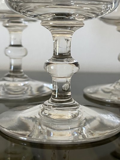 7 Baccarat cylindrical water glasses engraving 3458 catalog 1916